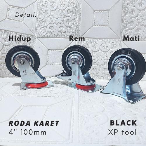 Jual Roda Karet Hidup 4 inci Roda Trolley Roda Etalase 4
