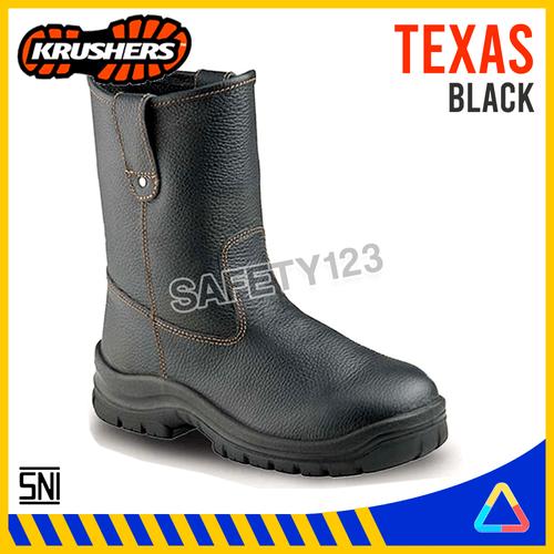 Jual Sepatu Safety Shoes Krushers Texas Black Hitam Hitam, 38