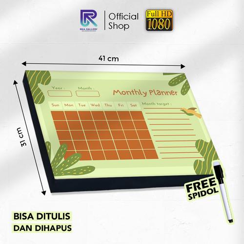 jual-papan-tulis-kayu-planner-green-schedule-board-aesthetic-daily