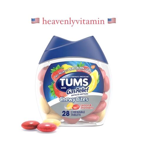 Jual Tums with Gas Relief Chewy Bites Lemon & Strawberry berries 32