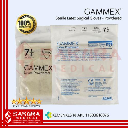 Jual GAMMEX Sterile Latex Surgical Gloves Powdered / PowderFree 6, Powdered Kota Bandung