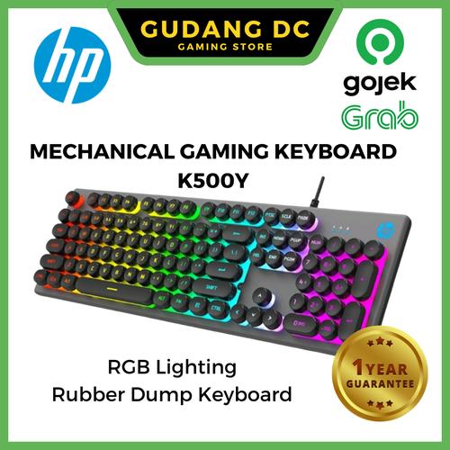 Jual Keyboard Gaming RGB Membrane Rubber Dump Keyboard HP K500Y