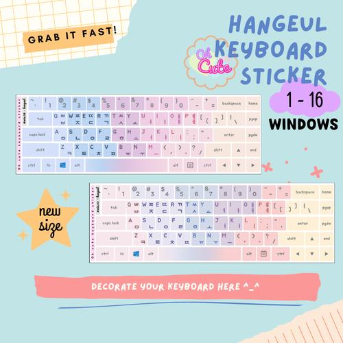 Jual Korean Hangul Keyboard Sticker for Windows Aesthetic Palette Oh