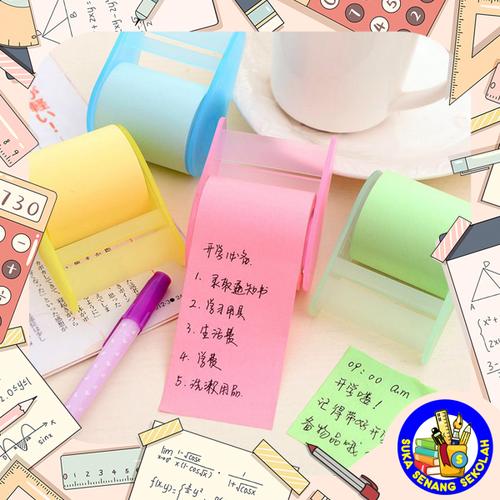 Jual Sticky Notes / Kertas Memo Roll & Refill AT0064 - Set, Biru - Kota ...
