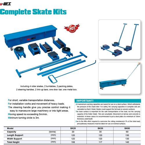 Jual Roll tank SK-20 Ton Set 4 unit Roller Skate+2 handle+2 turn table ...