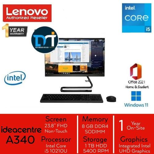 Jual Lenovo AIO Ideacentre A340 24IWL I510210U 8GB 1TB UHD 24" W11