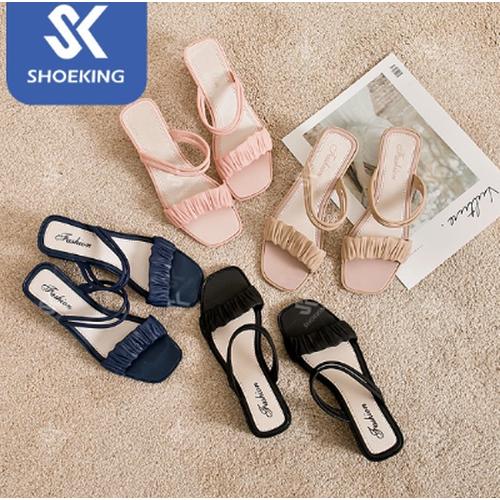 Sandal Wanita Karet High inch Heels Sandals Sandal Selop Jelly SOR  731-2 Black, 37 di Beauty_gold Tokopedia