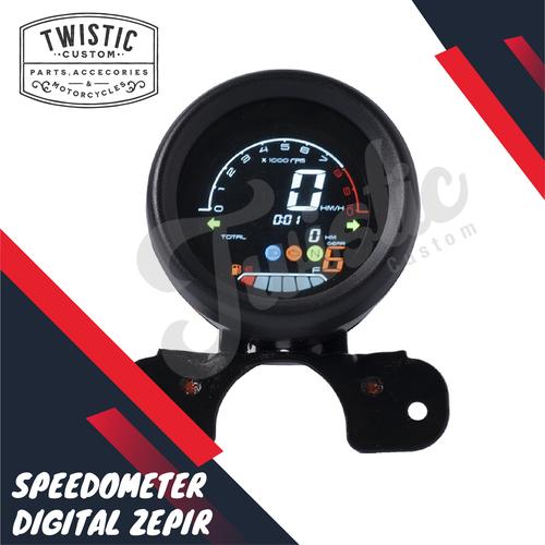 Jual Speedometer Digital Bulat LCD Zepir Motor Custom Universal Bobber ...