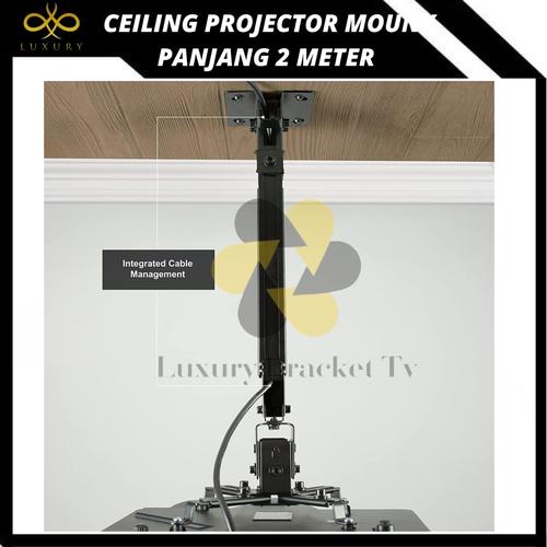 Jual Bracket proyektor gantung 2 meter ceiling projector mount Hitam