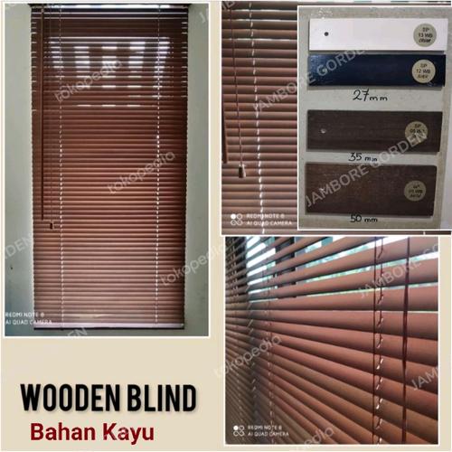 Jual Wooden Blind Kerai Gorden Bahan Kayu Sharp Point Ukuran Custom ...