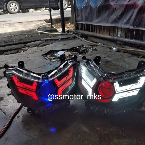 Jual HEADLAMP CUSTOM PROJIE BILED AES TURBO GEN 2 YAMAHA NMAX OLD