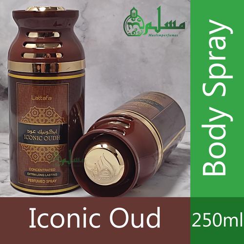 Jual LATTAFA Iconic Oud Parfum Body Spray Unisex Deodorant 250ml