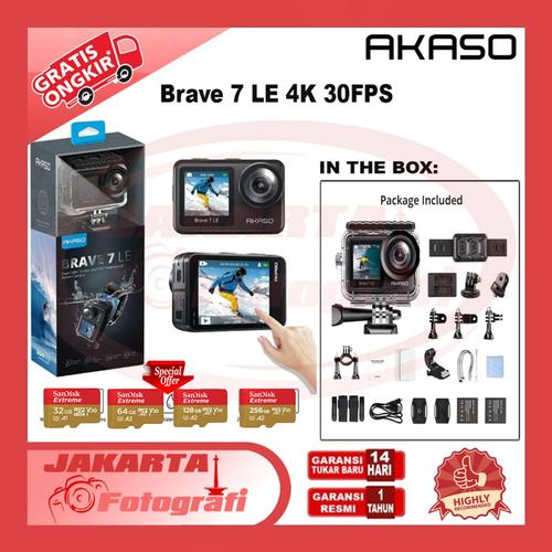 Jual AKASO Brave 7 LE 4K 30FPS Action Camera IPX7 Waterproof With WIFI
