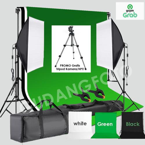 Jual Background Lighting lampu mini studio foto mini box green white black Jakarta Barat