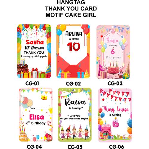 Jual Hangtag Kartu Ucapan terima kasih Ulang Tahun Anak motif CAKE