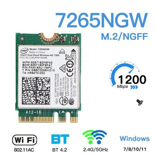 Scheda Di Rete Intel Dual Band Wireless-AC 7265 NGFF M.2 - Wi-Fi 802.11ac + Bluetooth 4.0 - 867 Mbps (7265NGW)