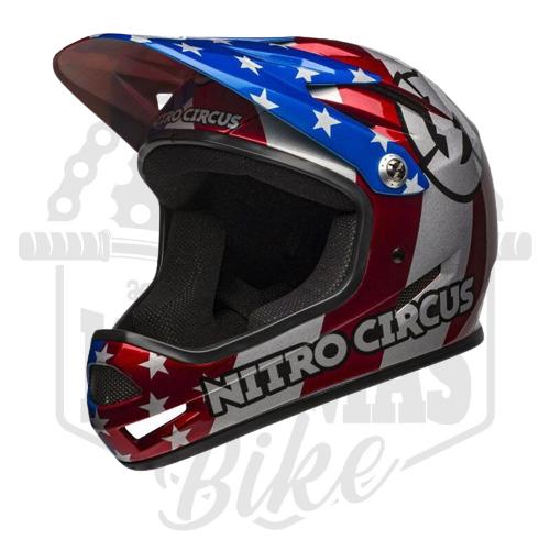 Jual HELM FULL FACE BELL SANCTION RED SILVER BLUE NITRON HELMET