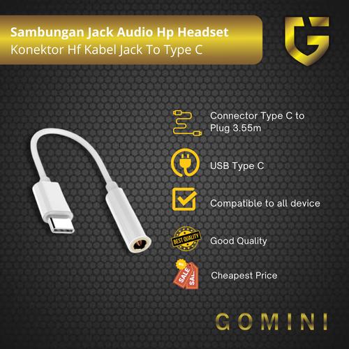 Jual Sambungan Jack Audio Hp Headset Konektor Hf Kabel JackTo Type C