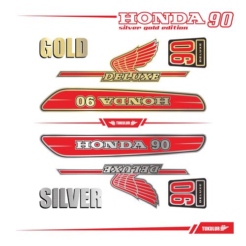Jual STIKER STRIPING DECAL HONDA C90 STD SILVER GOLD - GOLD RED - Kab ...