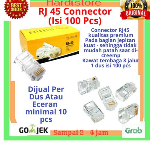 Kepala Rj45 Jual Connector RJ45 Kepala Kabel LAN Konektor RJ45 100 pcs - Kota ...