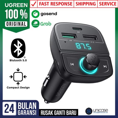 Jual Car Charger UGREEN FM Modulator Bluetooth 5.0 USB A / C PD QC 3.0