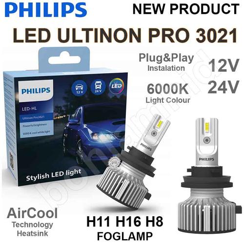 Promo LAMPU LED H11 H16 Foglamp PHILIPS ULTINON PRO3021 Bohlam Lampu