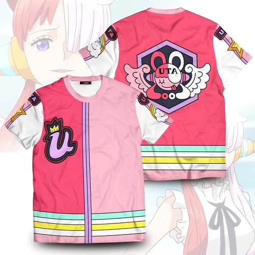 Jual Tshirt Uta Logo Fullprint Anime Manga One Piece Movie Film Red
