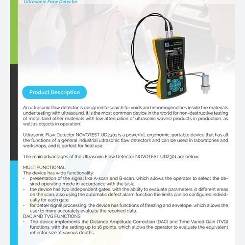Jual Alat Ukur Laminasi Ultrasonic Flaw Detector UD2301 NOVOTEST
