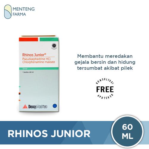 Jual Rhinos Junior Syrup 60 mL Obat Flu, Pilek, Demam, Hidung