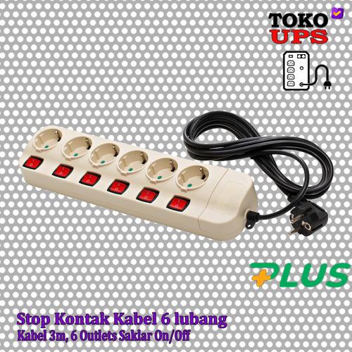 Jual Stop Kontak 6 Outlets Saklar on-off Kabel 3m - Jakarta Pusat ...