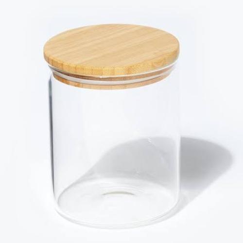Tarro de exhibición de madera de teca CB2