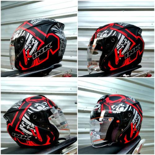 Jual HELM INK DYNAMIC MOTIF SERI 3 MATT BLACK RED - Kab. Bekasi ...