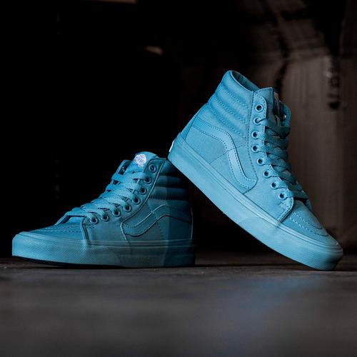 Jual Sepatu Vans Sk8 Hi Classic Blue Mono Tosca Original 35