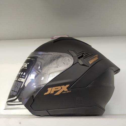 Jual helm half face jpx nova x solid black dof baru M Kab. Malang