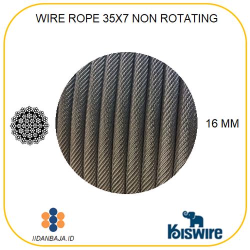 Jual WIRE ROPE HYFILL 16 MM 35X7 IWRC UNGALVANIZED RHRL KISWIRE Kota
