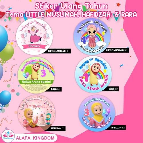 Jual Stiker Ulang Tahun Hafidzah, Rara, Little Muslimah Custom - Kab ...