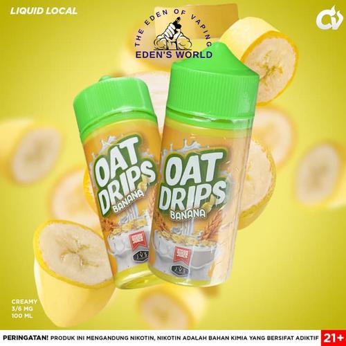 Jual Oat Drips V3 Oat Banana liquid 60ML 100 ORIGINAL, FREEBASE. 3 MG, 60 ml Kab. Tangerang