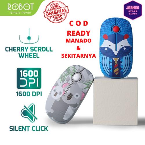 Jual Mouse Wireless ROBOT M330 Tombol Tak Berbunyi Original Garansi 1 ...