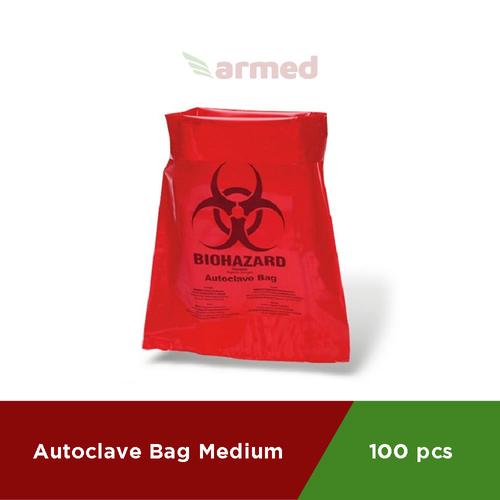 Jual Autoclave Disposable Biohazard Bag Size Medium isi 100 Pcs
