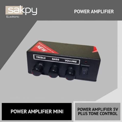 Jual Power Amplifier Mini Class D 5V STEREO 2 CHANEL + Tone Control