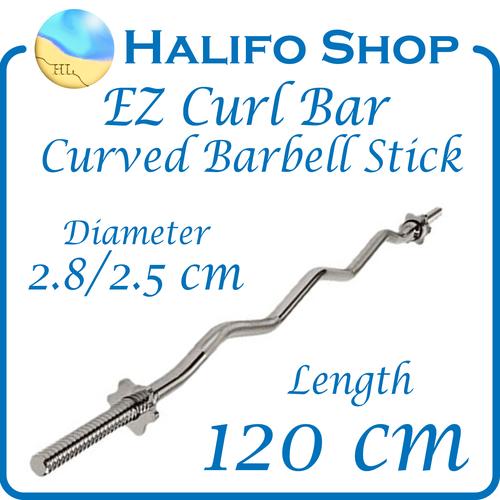 Promo [EZ Curl Bar] Stik Barbell Bengkok Solid Curved Stick Fitness