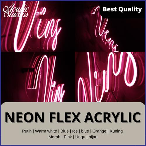 Jual Neon Flex Custom / Acrylic Sign Neon Flex / Ukuran 40*15 CM Kota