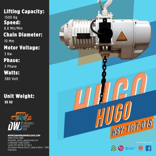 Jual Electric Chain hoist 1.5 Ton 1500 Kilogram/Kg 3 Phase HSY1.5T01S