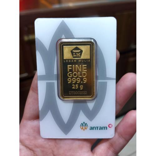 Jual Logam Mulia LM Press 25gr 25g 25 Gram Batangan Emas ANTAM