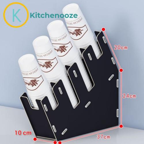 Jual Coffee Paper Cup Holder Rack Wooden I Rak Susun Gelas Sedotan ...
