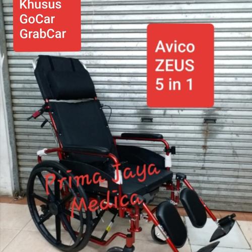 Jual Kursi Roda Avico Zeus 5 in 1 Rangka Aluminium Commode Rebahan ...