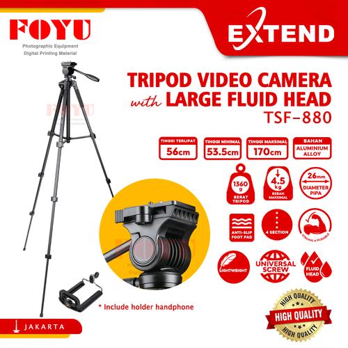 Tripod Video Kamera DSLR Smartphone HP Fluid Head Extend TSF-880 di Foyu  Photo Jakarta Tokopedia