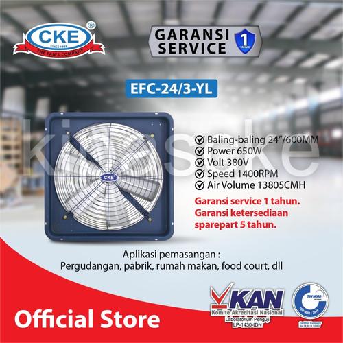 Jual CKE Exhaust Fan EFC 24 Inch 380V INDUSTRI Exhaust Dinding Blower