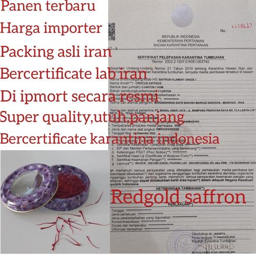 Promo premium saffron supernegin grade A+,1GRAM Jakarta Selatan toko importer Tokopedia