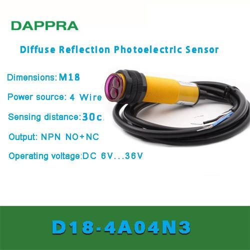 Jual M18 30CM NPN NO NC DC Diffuse Reflection Photoelectric Sensor OD31 ...